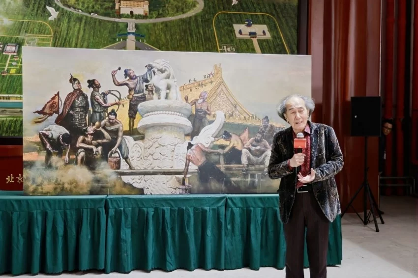 用传承技艺描绘北京中轴线, 巨幅漆画问世于正阳门,三幅知名中轴线画作同时亮相(图10) 用传承技艺描绘北京中轴线, 巨幅漆画问世于正阳门,三幅知名中轴线画作同时亮相(图10)